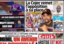 La une du 16 Août: Seny Dieng marque à la 92e minute; Mbappé encense Mané; Mimi, un avenir en pointillé; la cojer remet l’opposition à sa place; Aristide est mort vive Dantec