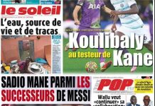 La une des journaux du 13 Août: L’eau, source de vie et de tracas; Koulibaly au testeur de Kane; Sadio Mane parmi les successeurs de Messi; Wallu veut « continuer sa collaboration avec Yewwi à l’assemblée »