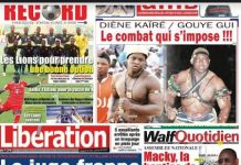 La une des journaux du 27 Aout: Diéne Kairé/Gouye Gui, le combat qui s’impose; Senegal/ Guinée, les lions pour prendre une bonne option; Prolongation dans l’affaire du détournement, le juge frappe dans le tass; Assemblée nationale, Macky la hantise de la trahison