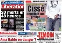 La une des journaux du 29 Septembre : C’est l’hécatombe après cinq accidents de la circulation ; Qatar 2022, Aliou Cissé tient déjà son groupe ; Contre Gris Bordeaux le 5 février 2023, Ama Baldé en danger? Karim et Khalifa, une amnistie politicienne opportuniste