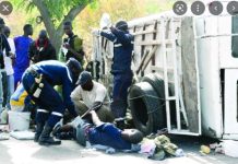 Linguère : un véhicule qui transportait des supporters de l’équipe de Mboula a fait un accident et a causé 1 mort et 12 blessés graves