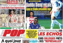 La une des journaux du 02 Septembre: Bamba Dieng recalé, Gana et Diallo présentés hier; 37 combats, 23 victoires, 14 défaites, l’école Balla Gaye impressionne; exposition pétrole et gaz: Macky « on n’a rien à cacher, ce qu’on fait est transparent »; problèmes visa des étudiants, A quoi joue l’ambassade de France au Sénégal?