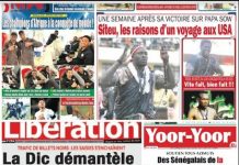 La une des journaux du 14 Novembre: Mondial 2022, arrivés à Doha hier, Les champions d’Afrique à la conquête du monde; Une semaine après sa victoire sur Papa Sow, Siteu, les raisons d’un voyage aux USA; Trafic de billets noirs, les saisies s’enchainent, la DIC démantèle un labo de « lavage » à Malika; Soutien tous Azimuts, des sénégalais de la diaspora engagent le combat pour libérer Pape Alé Niang