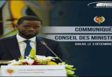 Communiqué du Conseil des ministres du Mardi 3 Decembre 2024