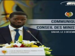 Communiqué du Conseil des ministres du Mardi 3 Decembre 2024