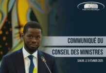 COMMUNIQUE DU CONSEIL DES MINISTRES DU MERCREDI 05 FEVRIER 2025