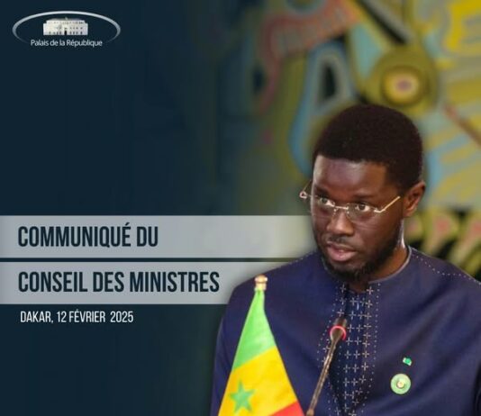 Communiqué du Conseil des ministres du Mercredi 12 Fevrier 2025