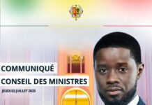 COMMUNIQUE DU CONSEIL DES MINISTRES DU JEUDI 03 JUILLET 2025