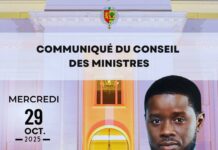 COMMUNIQUE DU CONSEIL DES MINISTRES DU MERCREDI 29 OCTOBRE 2025