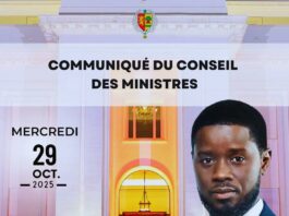 COMMUNIQUE DU CONSEIL DES MINISTRES DU MERCREDI 29 OCTOBRE 2025