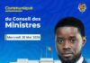 COMMUNIQUE DU CONSEIL DES MINISTRES DU 20 MAI 2026